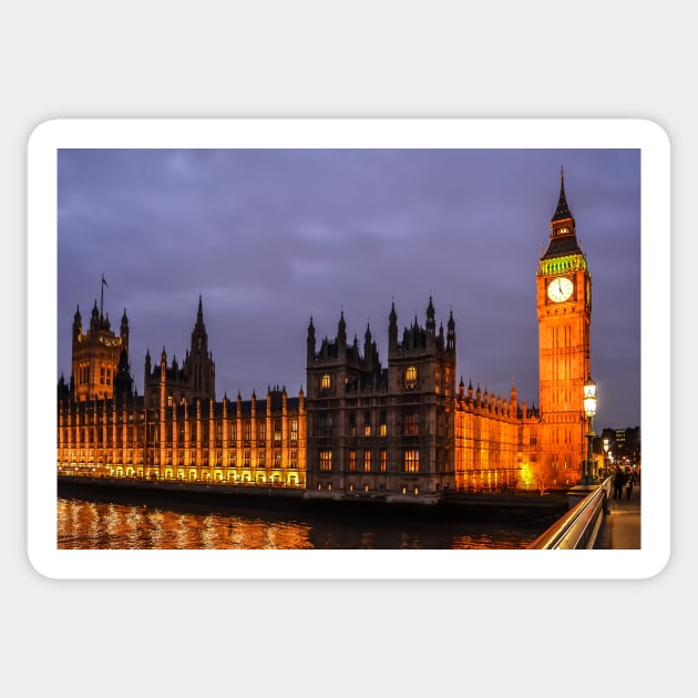 Palace of Westminster at night Sticker by lena-maximova